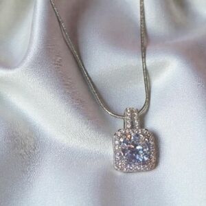 Silver Crystal Pendant with Elegant Design